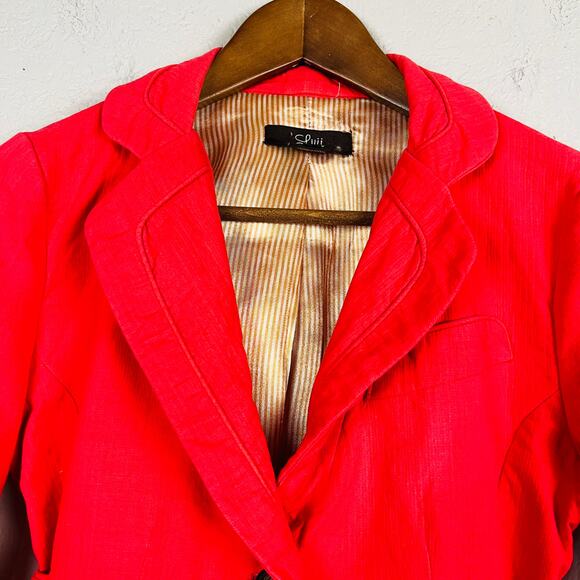 Luii Anthropologie Belted Waist Jacket Elbow Sleeve Triple Button Career - PM - Picture 2 of 8